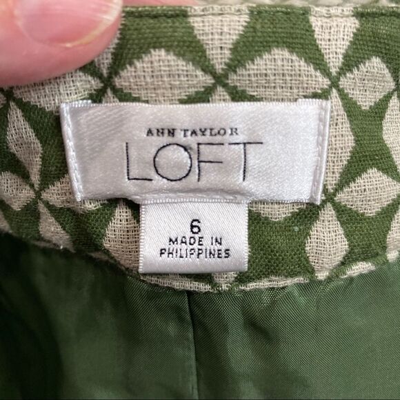 Loft Green Mod Print Pencil Skirt - Picture 3 of 7